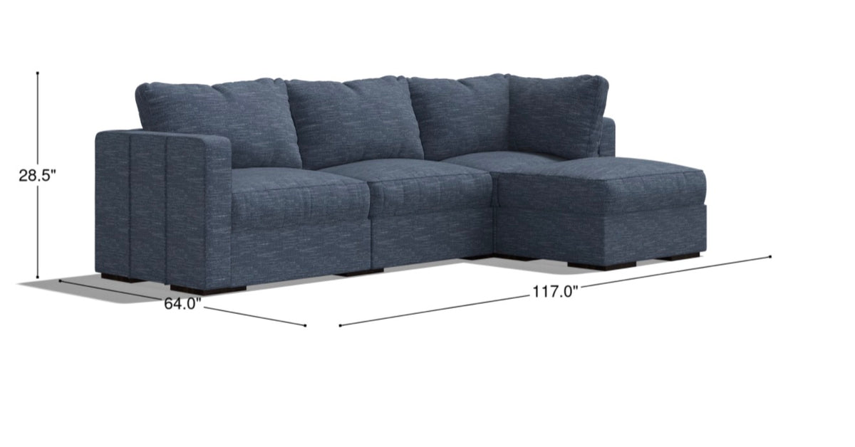 Lovesac Open-Box Modular Sectional Sofa 3 Seats 1 storage ottoman