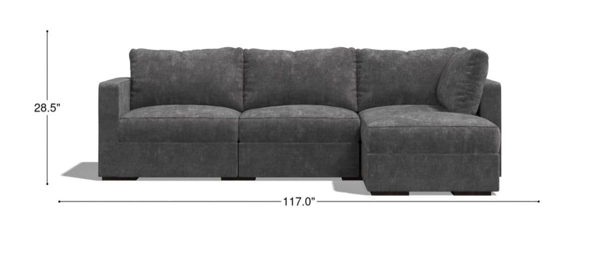 Lovesac Open-Box Modular Sectional Sofa 3 Seats 1 storage ottoman
