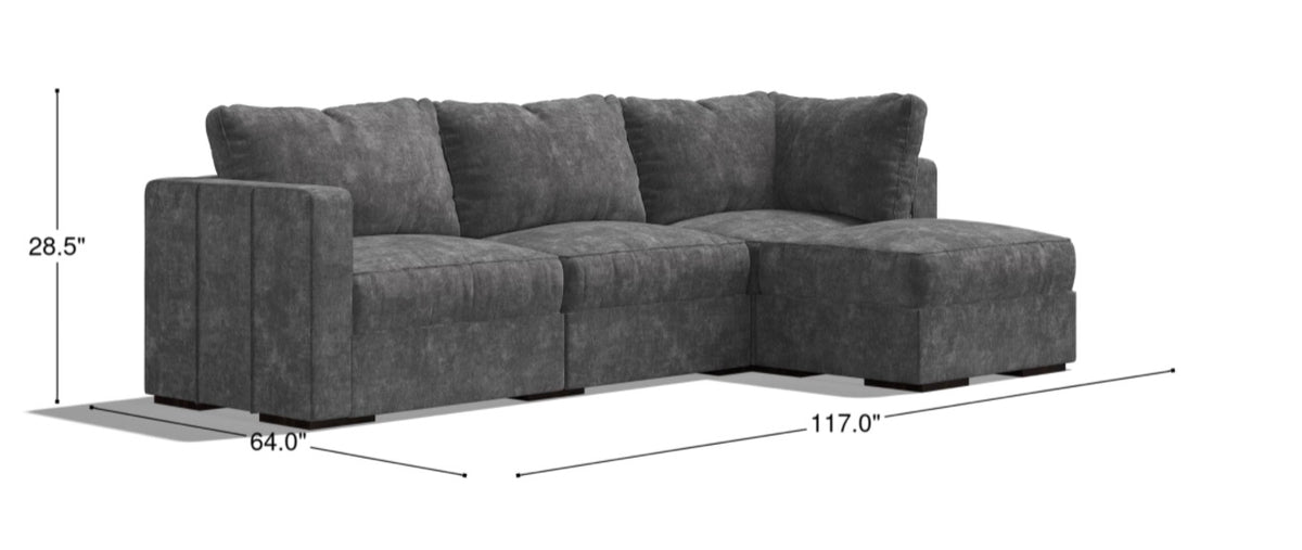 Lovesac Open-Box Modular Sectional Sofa 3 Seats 1 storage ottoman