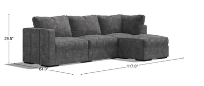 Lovesac Open-Box Modular Sectional Sofa 3 Seats 1 storage ottoman