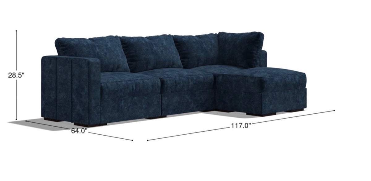 Lovesac Open-Box Modular Sectional Sofa 3 Seats 1 storage ottoman