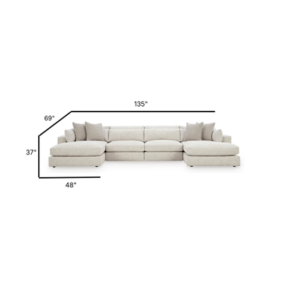 Ashbourne Estate Modular Double Chaise Sectional in Snowstone