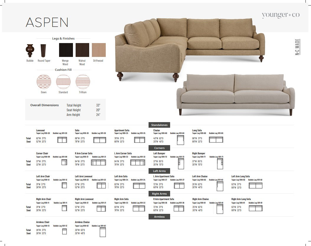 Younger Furniture Aspen Sofa Collection
