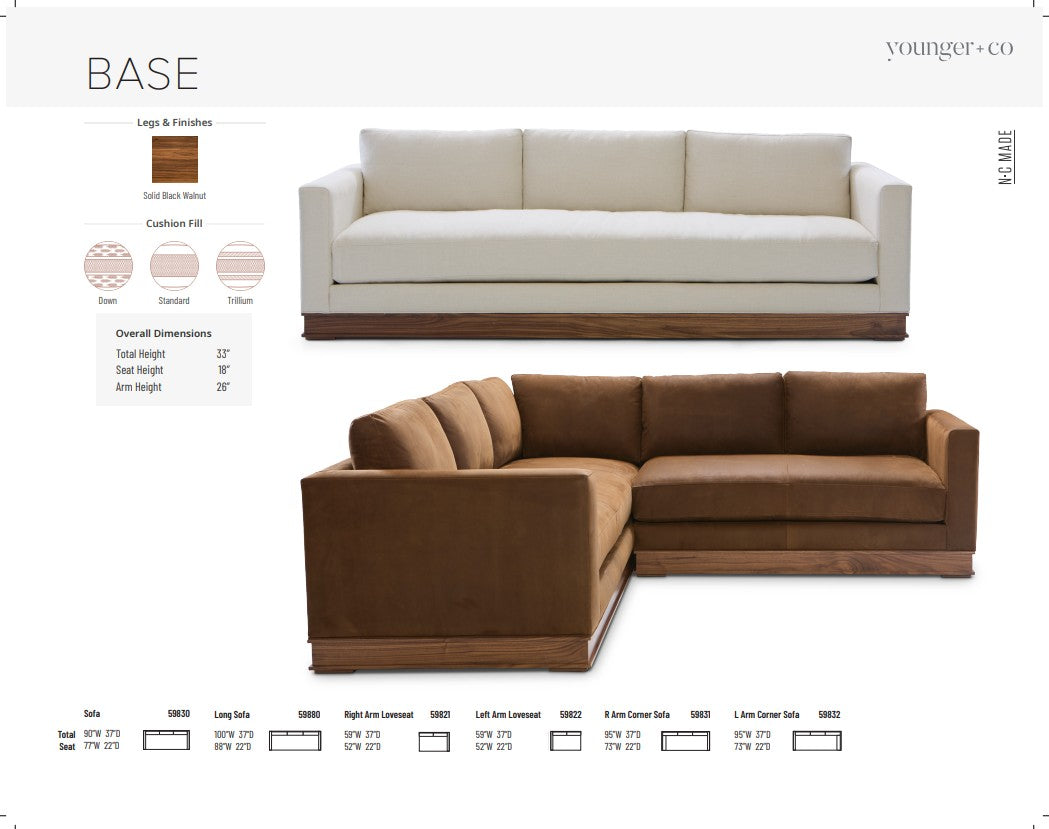 Younger Furniture Base Sofa Collection