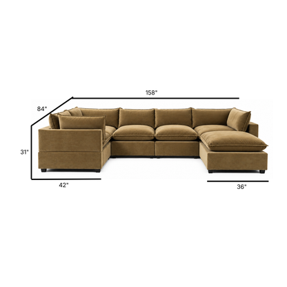 Bellamia Collections Luna Modular Grand Corner Sectional + Ottoman