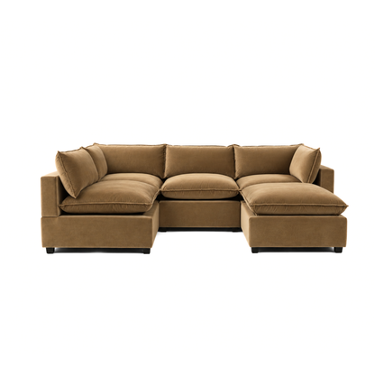 Bellamia Collections Luna Modular L-Shape Sectional + Ottoman