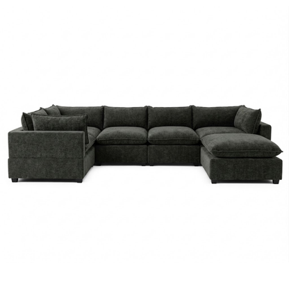 Bellamia Collections Luna Modular Grand Corner Sectional + Ottoman