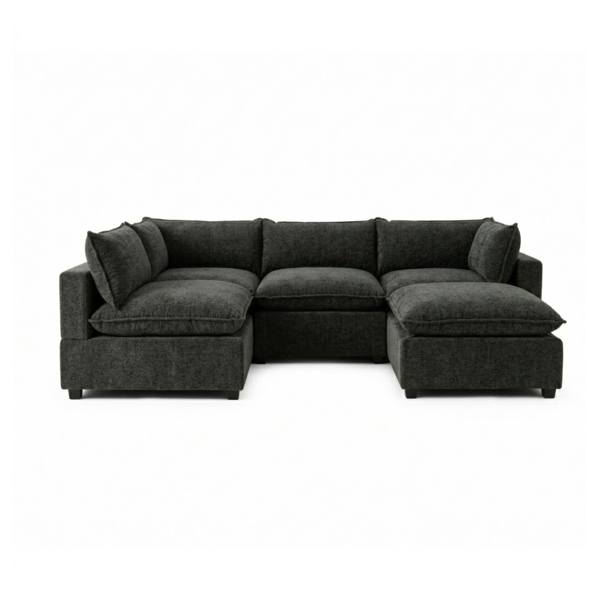 Bellamia Collections Luna Modular L-Shape Sectional + Ottoman
