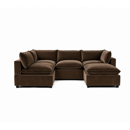 Bellamia Collections Luna Modular L-Shape Sectional + Ottoman