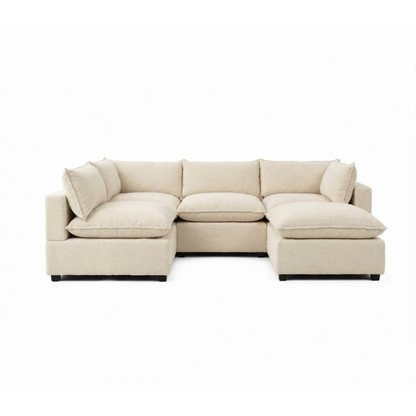 Bellamia Collections Luna Modular L-Shape Sectional + Ottoman