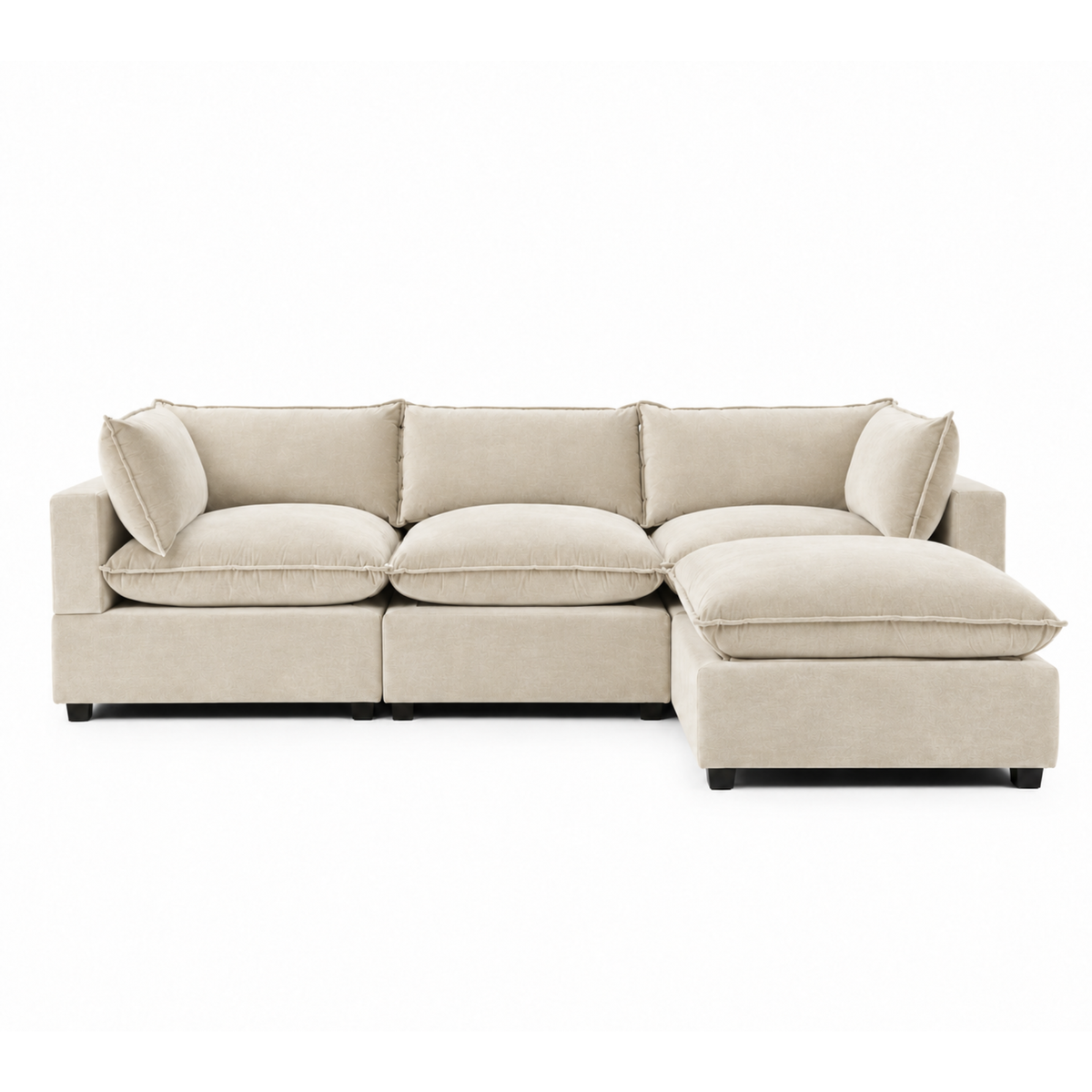 Bellamia Collections Luna Modular 122" Sofa + Ottoman