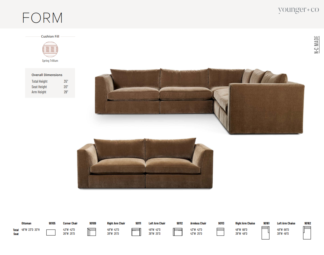 Younger Furniture Form Sofa Collection