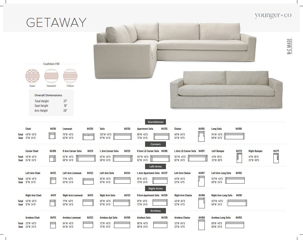 Younger Furniture Getaway Sectional Collection