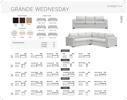 Younger Furniture Grande Wednesday Sofa Collection