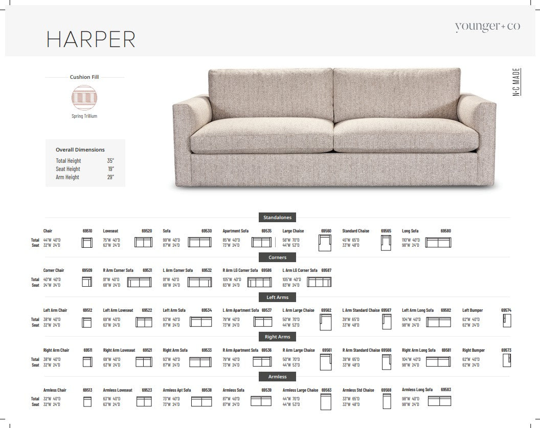 Younger Furniture Harper Sofa Collection