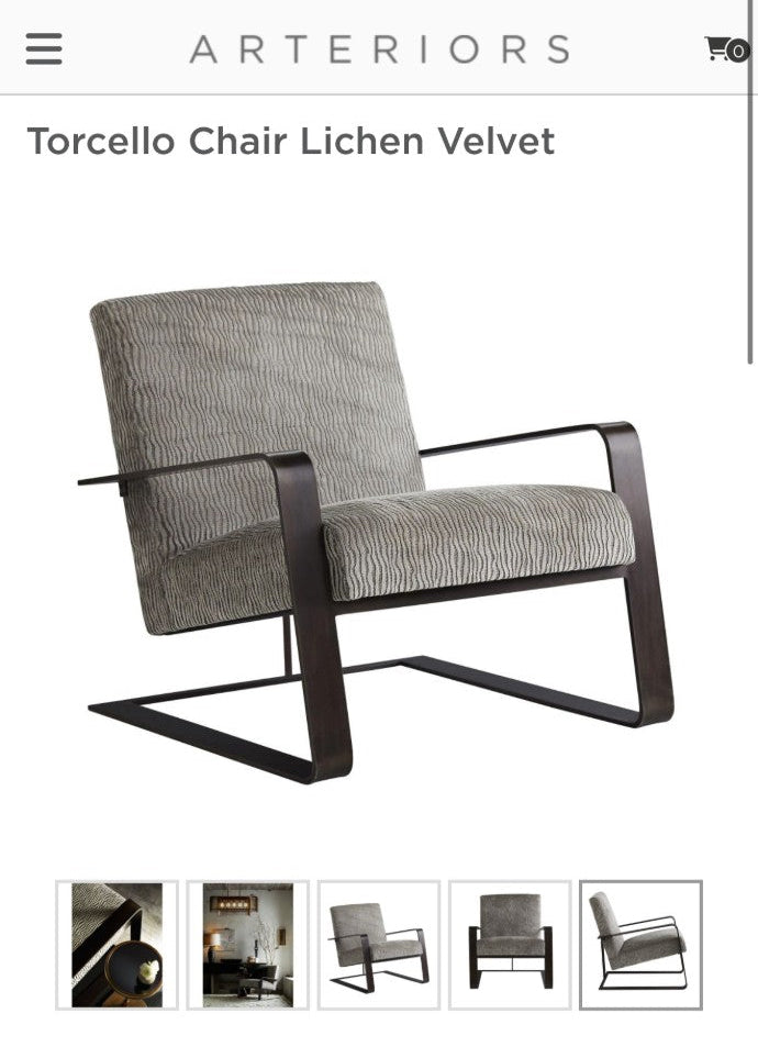 Arterior’s Home Torcello Chair Lichen Velvet Set