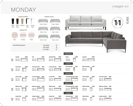 Younger Furniture Monday Sofa Collection