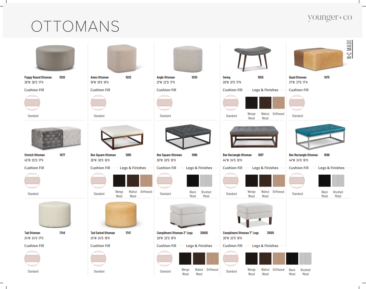 Younger Furniture Box Square Ottoman