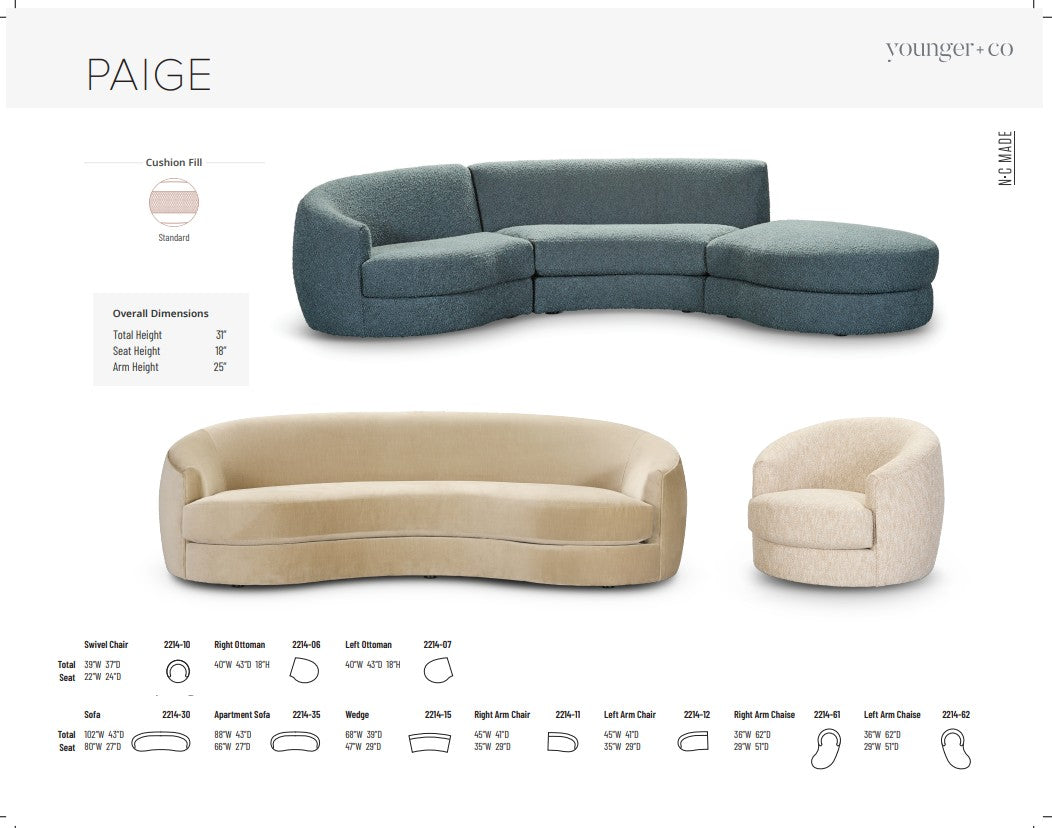 Younger Furniture Paige Sectional Collection