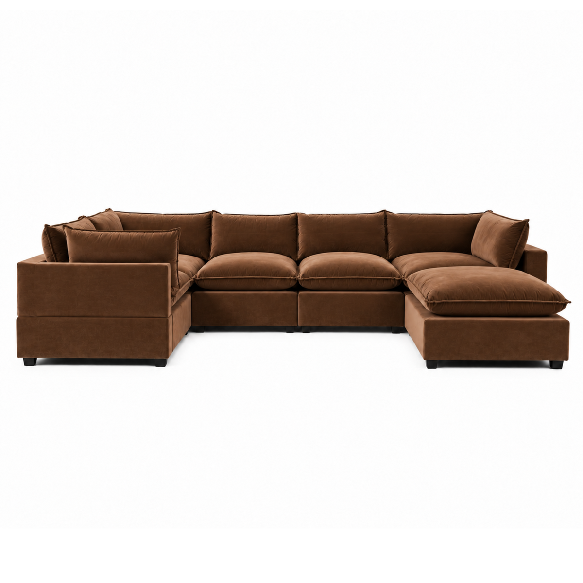 Bellamia Collections Luna Modular Grand Corner Sectional + Ottoman