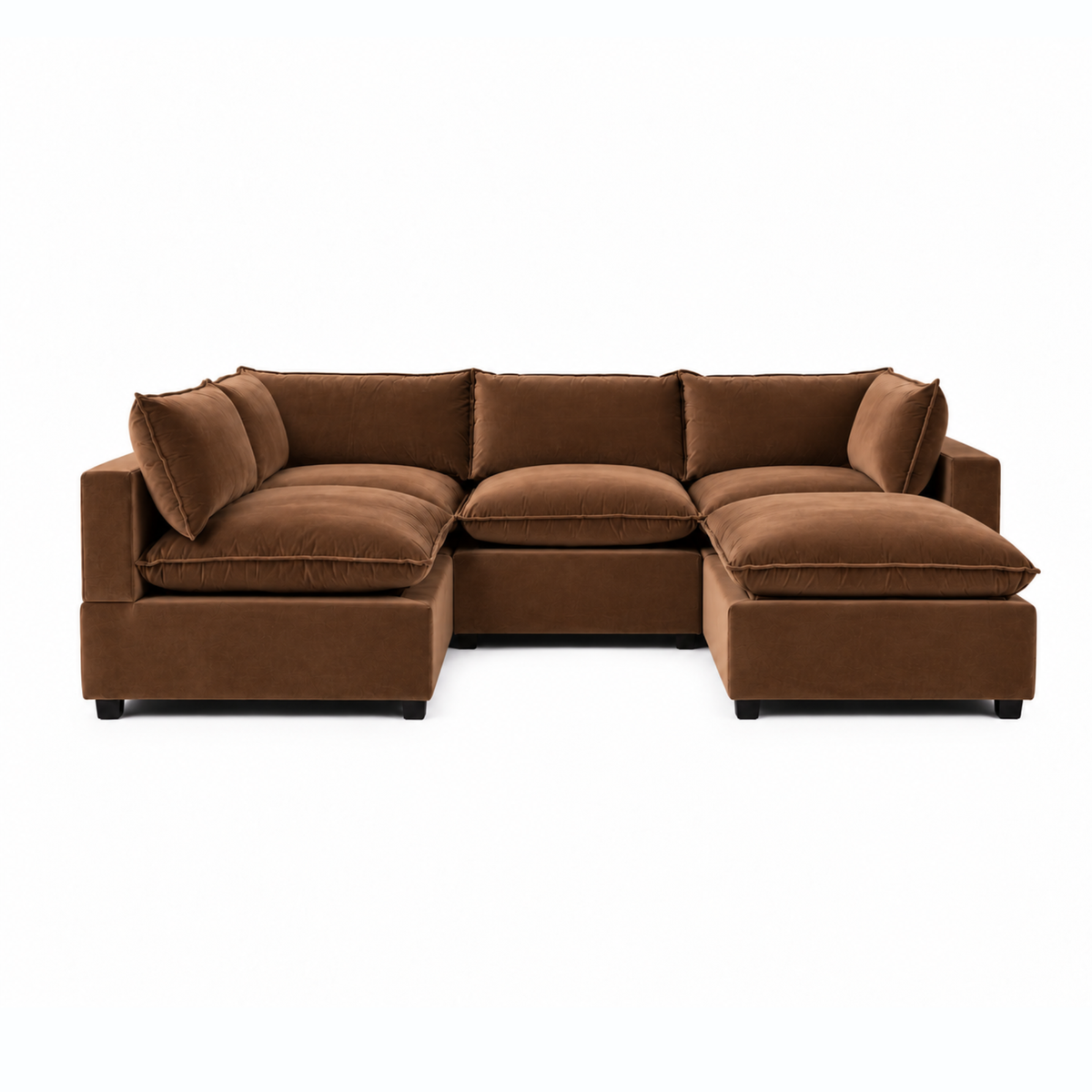 Bellamia Collections Luna Modular L-Shape Sectional + Ottoman
