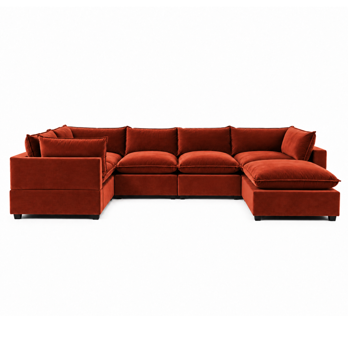 Bellamia Collections Luna Modular Grand Corner Sectional + Ottoman