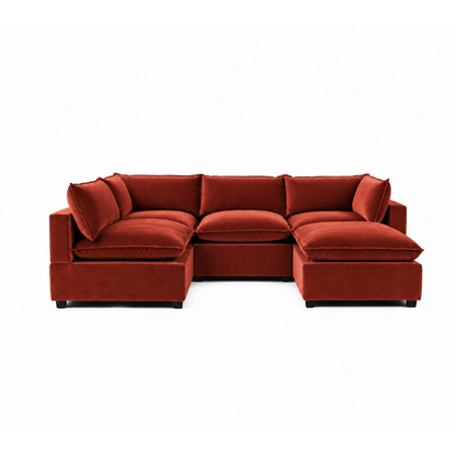 Bellamia Collections Luna Modular L-Shape Sectional + Ottoman