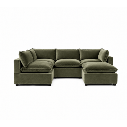 Bellamia Collections Luna Modular L-Shape Sectional + Ottoman