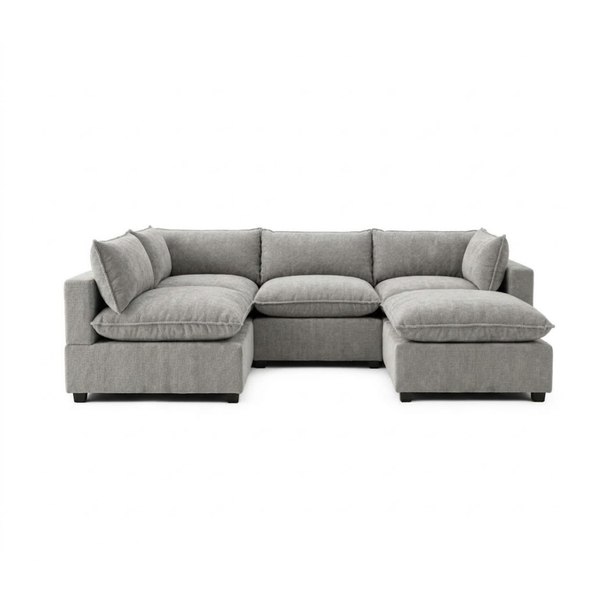 Bellamia Collections Luna Modular L-Shape Sectional + Ottoman