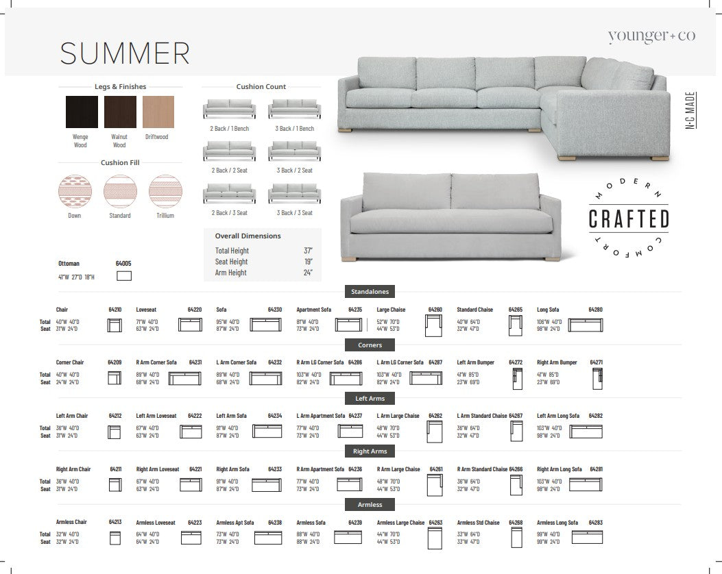 Younger Furniture Summer Sofa Collection
