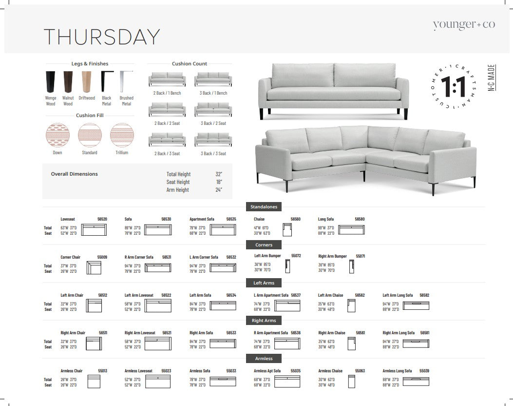 Younger Furniture Thursday Sofa Collection