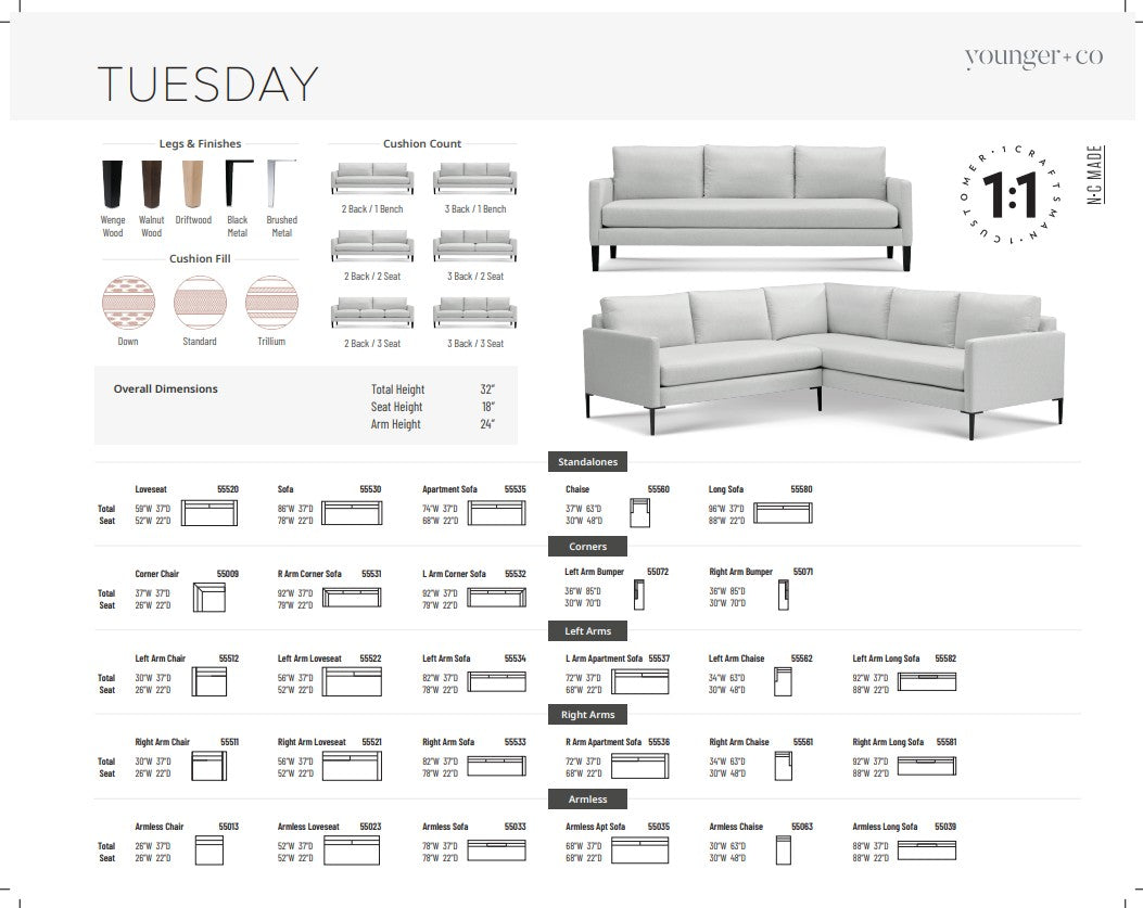 Younger Furniture Tuesday Sofa Collection