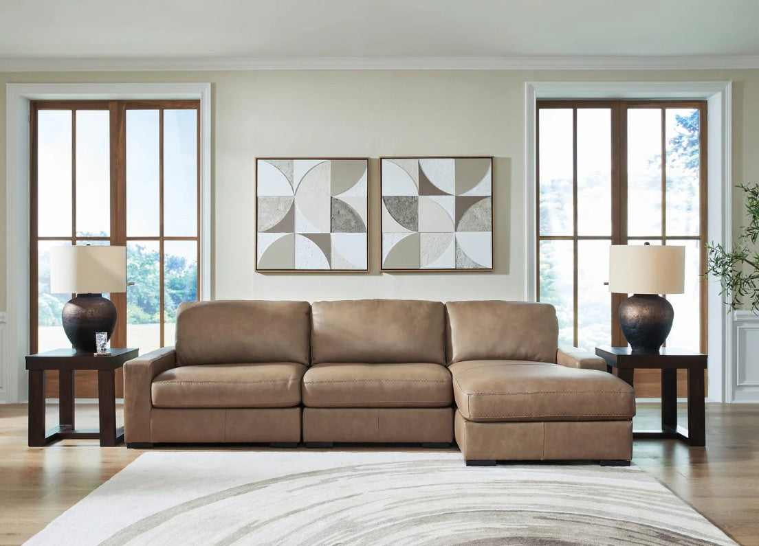Veronella Modular Right Chaise Sectional in Sahara Leather