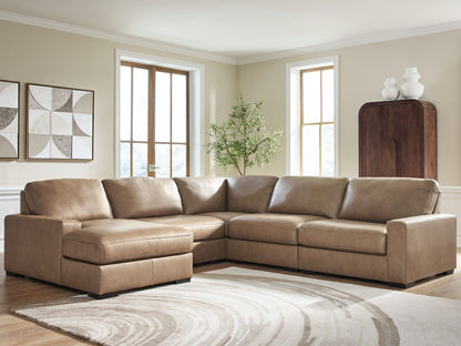 Veronella Modular Corner Sectional with Left Chaise in Sahara Leather