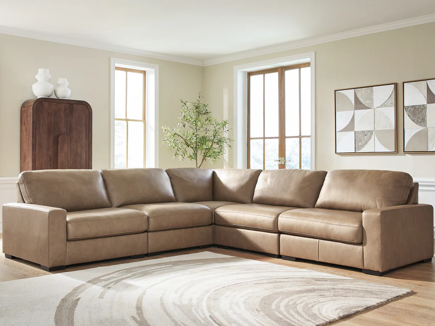 Veronella Modular Corner Sectional in Sahara Leather