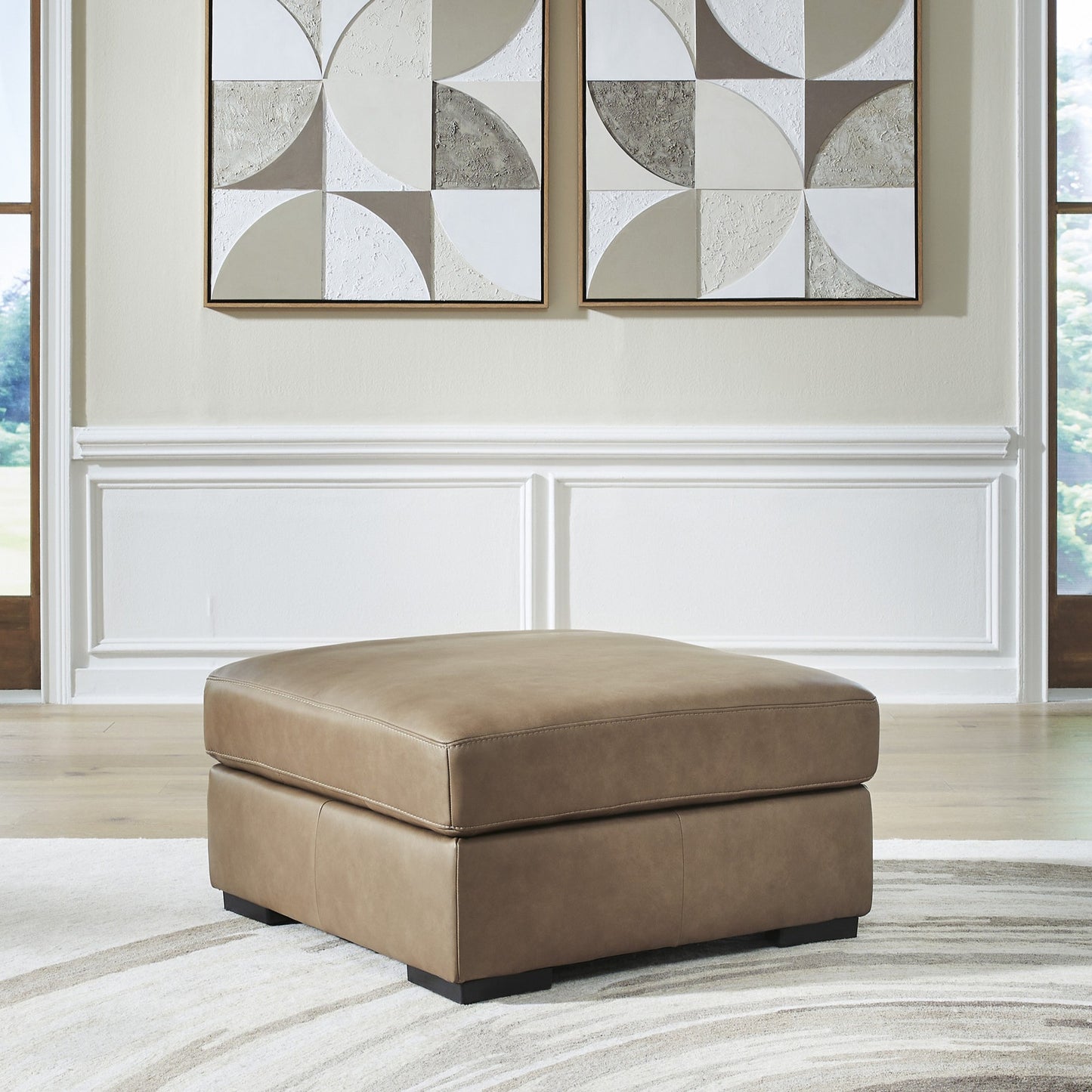 Veronella Modular Oversized Accent Ottoman in Sahara Leather