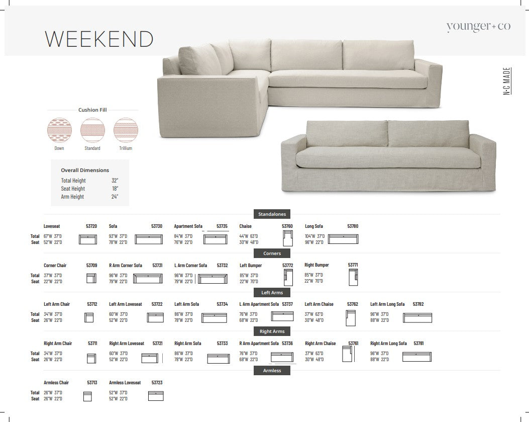 Younger Furniture Weekend Sofa Collection