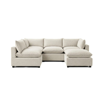 Bellamia Collections Luna Modular L-Shape Sectional + Ottoman