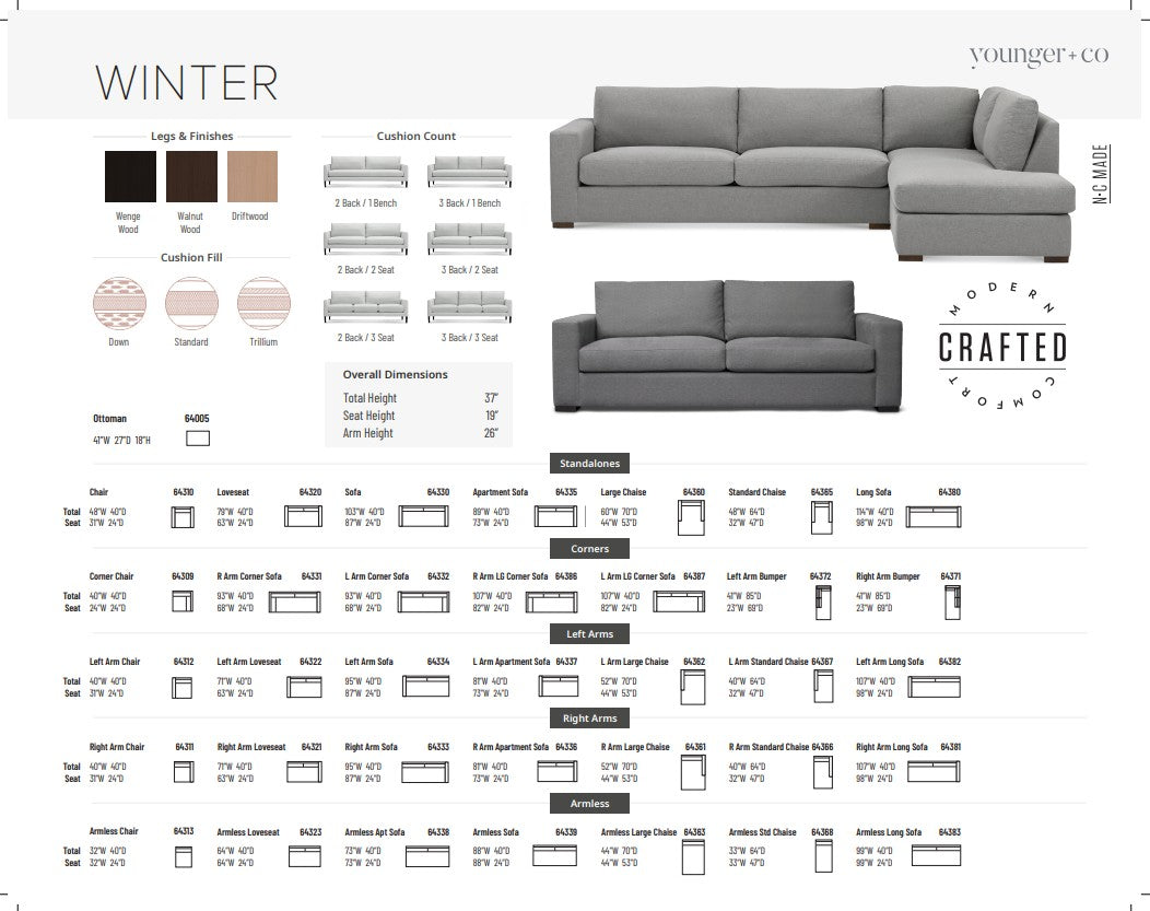 Younger Furniture Winter Sectional Collection